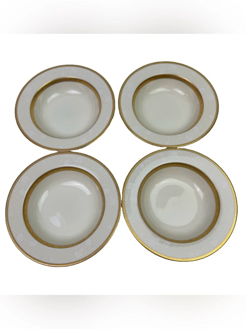 Lot Of 4 Mikasa Antique Lace Fruit Dessert Bowls 7” L5531 Japan Discontinued Ivo